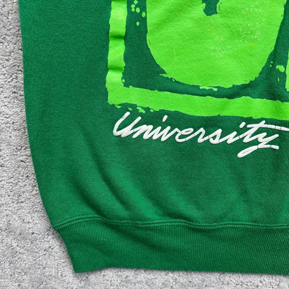 VINTAGE 90s University of Hawaii Rainbows Sweatshirt Sz S Green NCAA Raglan USA